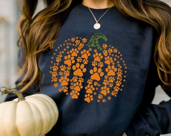 paw pumpkin shirt, paw print shirt, pumpkin dog shirt, dog halloween shirt,retro pumpkin, Halloween Shirt, Halloween Sweatshirt,Thanksgiving
