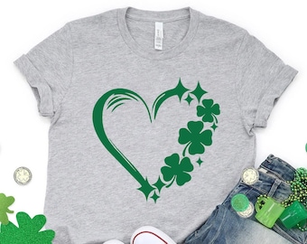 Lucky shamrock heart shirt,shamrock shirt, st paddys day shirt, slainte sweatshirt,  saint patricks day,  st patricks day, Shenanigans Shirt