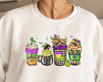 Mardi Gras Coffee Shirt,mardi grass coffee, coffee lover gift, coffee gifts, Mardi Gras Shirt, Saints Shirt, NOLA Shirt, Mardi Gras Carnival