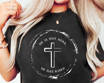 He is not here, he has risen shirt, easter shirt, Christian Shirt, Jesus Easter Shirt, jesus christ easter, bunny shirt, , faith shirt,