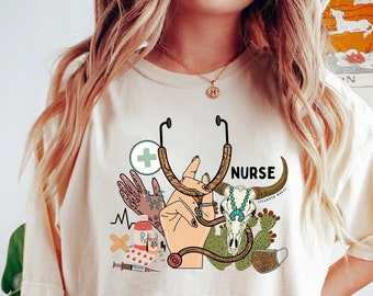 Western verpleegkundige shirt, shirt cowgirl verpleegkundige, shirt verpleegschool, shirt verpleegkunde, student cadeau, verpleegkundige hoodie, cadeau voor verpleegkundigen
