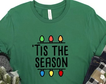 Tis The Season Shirt, Retro Christmas Lights Tee, Holiday Graphic Shirt, Cozy Christmas Sweatshirt, Winter Family Outfit