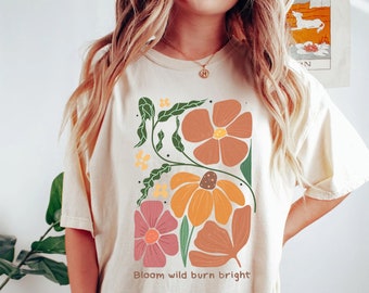 Wildflower Tshirt, Wild Flowers Shirt, Floral Tshirt, Flower Shirt, Gift for Women, Ladies Shirts, Best Friend Gift Shirt,Nature Lover Shirt