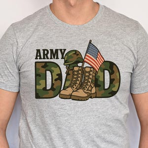 Army Dad Shirt – Military Dad Gift, Camo Army Boots American Flag T-Shirt, Veteran Dad Graphic Tee, Proud Army Father Apparel, Father’s Day