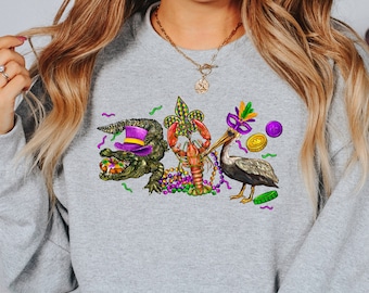 Mardi Gras Shirt, Saints Shirt, NOLA Shirt, Mardi Gras Carnival, Mardi Gras Animal, louisiana shirt, new orleans shirt, Louisiana Sweatshirt