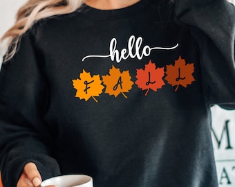 fall sweatshirt, Hello Fall Shirt, Fall Time Shirt, Leopard pumpkin tee, Cheetah fall shirt, Fall shirt for women, fall vibes shirt,