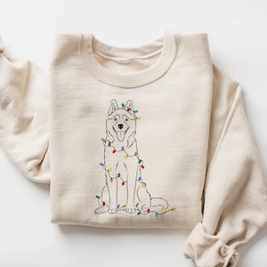 Sweat-shirt de Noël Husky, chemise Husky de Noël, sweat-shirt pour maman chien mignon, cadeau famille pour amoureux des chiens, chemise de Noël pour femme