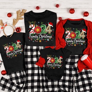 Familie kerstshirt 2024, kerstshirt, familie kerst, familie bijpassende T-shirt, familie bijpassende, gelukkig nieuwjaar shirt, kerstfeest