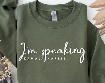 Kamala Harris Tshirt - Madam Vice President - I&#39;m Speaking Vintage Look Design - Short-Sleeve Crew Neck Unisex T-Shirt