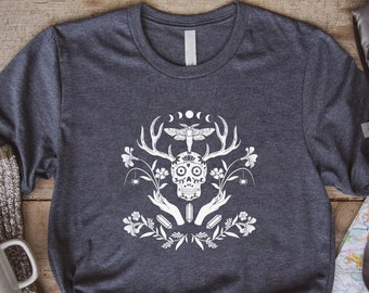 moth t-shirt, death head moth, moth tee, moth shirt men, goth aesthetic, halloween sweatshirt, halloween shirt, witch shirt, Skeleton Tshirt