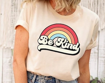 Retro Be Kind Shirt, Retro Be Kind, Be Kind Rainbow,  be kind, autism shirt,  positive quote, Motivational Shirt,  sign language, lgbtq