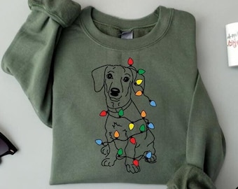 Dachshund Christmas Shirt, Wiener Dog Christmas Sweatshirt, Dog Mom Gift, Dachshund Lover Tee, Funny Christmas Dog Shirt