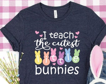 Ik leer het schattigste konijnenshirt, paasshirt leraar, shirt schattig konijntje, cadeau konijn minnaar, waardering leraar, paasshirt, konijntjesshirt,