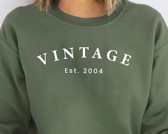 Vintage Custom Birthday T-Shirt – Minimal Graphic Tee, Custom Gift for Women, Custom Birth Year Shirt, Trendy Birthday Present