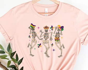 Chemise squelette de Mardi Gras, fête du mardi gras, danse des squelettes, amateur de gothique, Mardi Gras drôle, tenue de mardi gras, chemise de Mardi Gras, perles