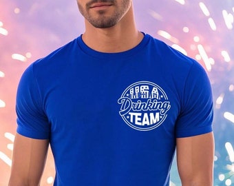 USA drinking team shirt, Party Fourth of July Shirt, 4th of July Shirts For Drinking, Funny 4th of July Family shirts,Patriotic T-shirt