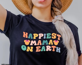 Glücklichste Mama auf Erden, Minnie Disney Mom Shirt, Geschenkidee für Mama, Muttertag bei Disney, Mama T-Shirts, Geschenk für Mama, Minnie Disney Shirt