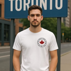 True North Strong and Not For Sale T-Shirt – Bold Canadian Maple Leaf Graphic Tee – Patriotic Canada Shirt with National Motto