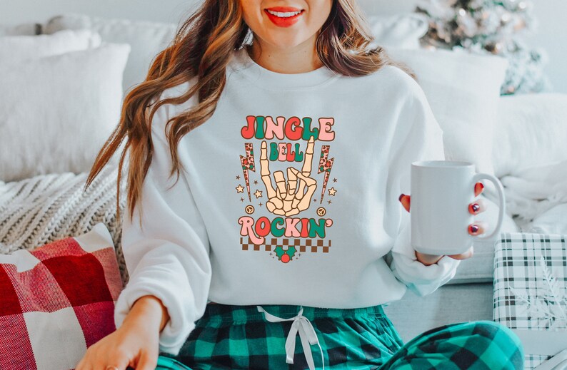 Jingle Bell Shirt, Rockin Shirt, Skeleton Christmas, Rock and Roll, Jingle Bell, jingle bell gifts, christmas season tee, Jingle Bell Rock, image 4