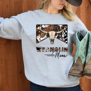 Wranglin Mama shirt,mommy and me outfits, Western Clothes, mama and mini, Country Shirts, Western Graphic Tee, western shirt, cowboy shirt, image 3