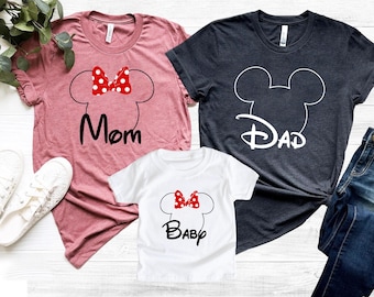 Personalisiertes Micky Minnie Maus Shirt, Disney Paar Shirt, Disney Familien Shirt, Disneyland Shirt, Disney Matching Shirt, Disneyworld Shirt