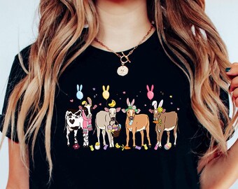 Easter Cow Shirt, Heifer Easter Day Shirt, Happy Easter Shirt, Cow Lover Shirt, Easter Bunnies Shirt,Easter Animals Shirt, Farm Easter shirt