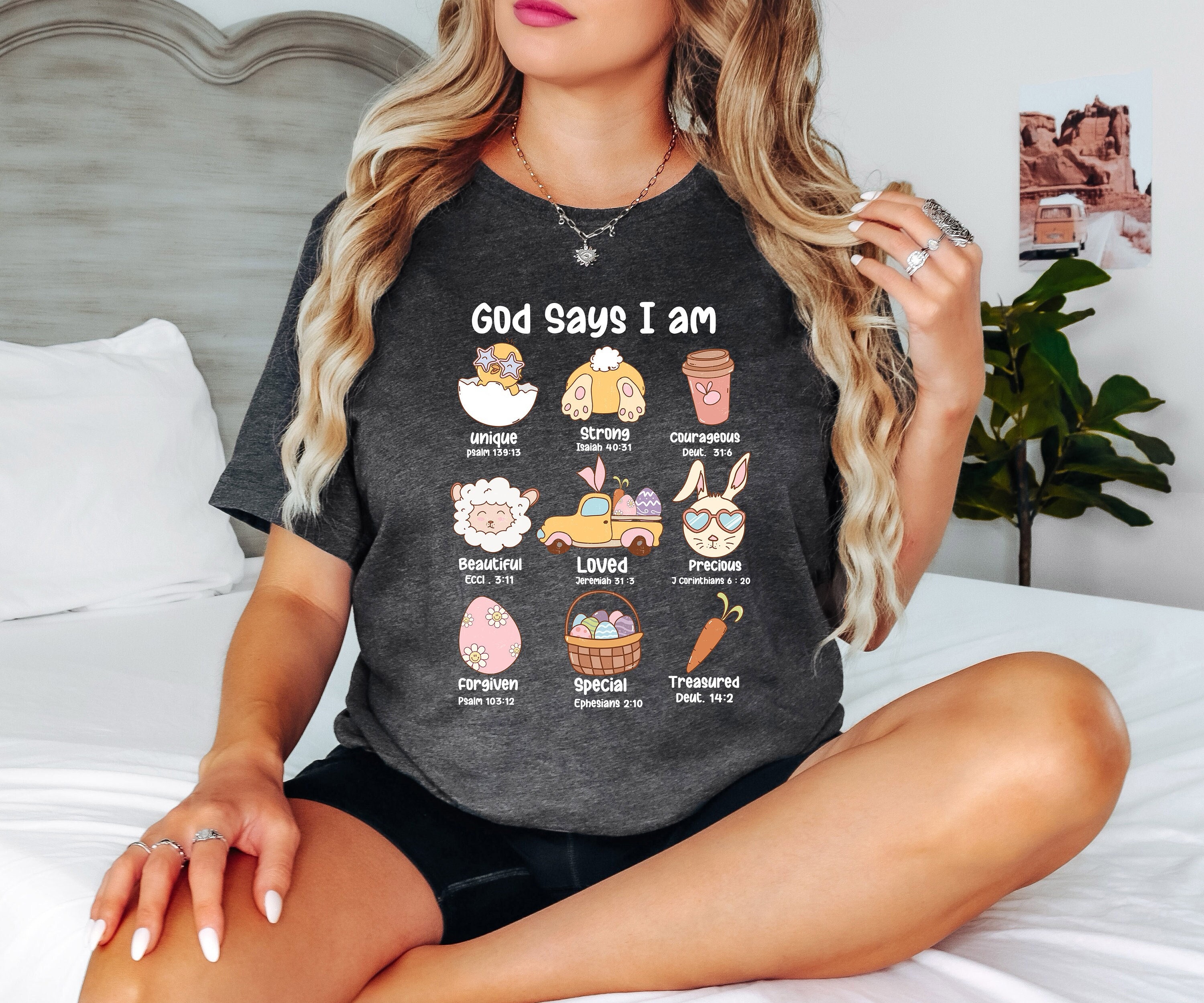 Discover Easter Bunny Shirt, God says I Am Unique Strong Easter Shirt, Easter Gift