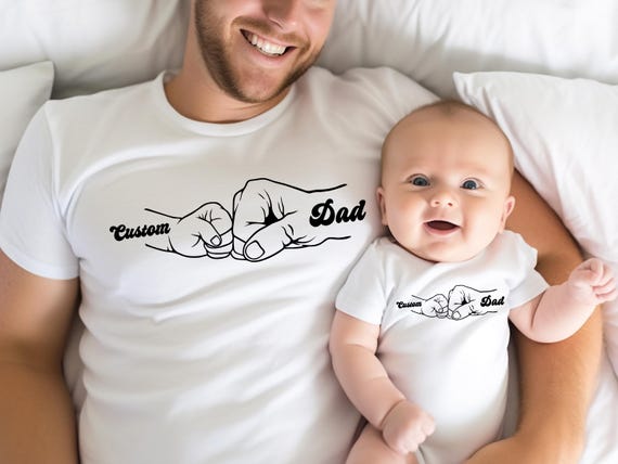 Coppia Di T-Shirt Padre-Figlio Idea Regalo Per Papà - Bianche XL E Body 3 Mesi - 100% Cotone
