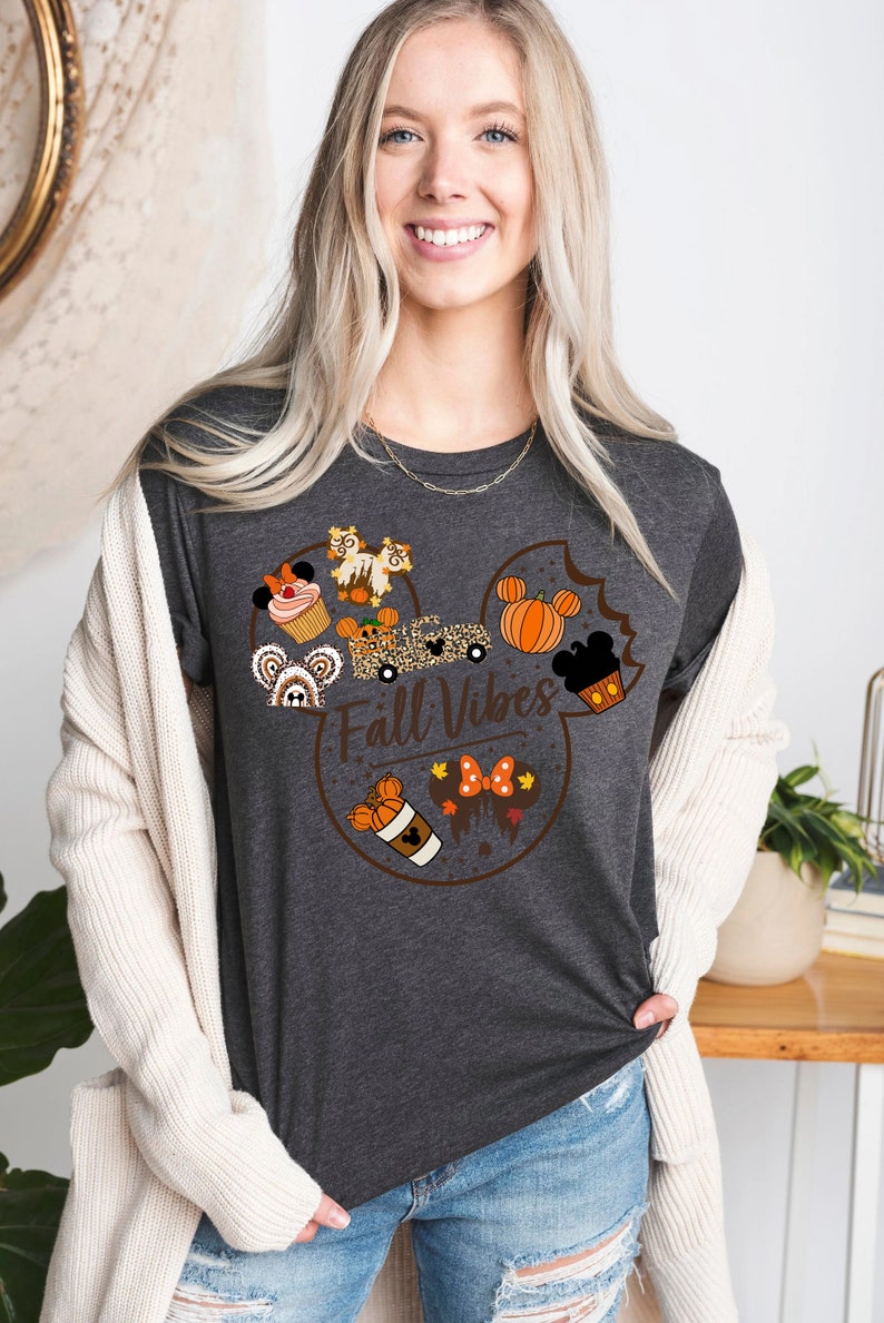 Disney Halloween shirt, Disney Head, thanksgiving outfit, Thankful Tee, thanksgiving family, Fall Vibes, Cute Fall Disney Mickey Shirt image 4