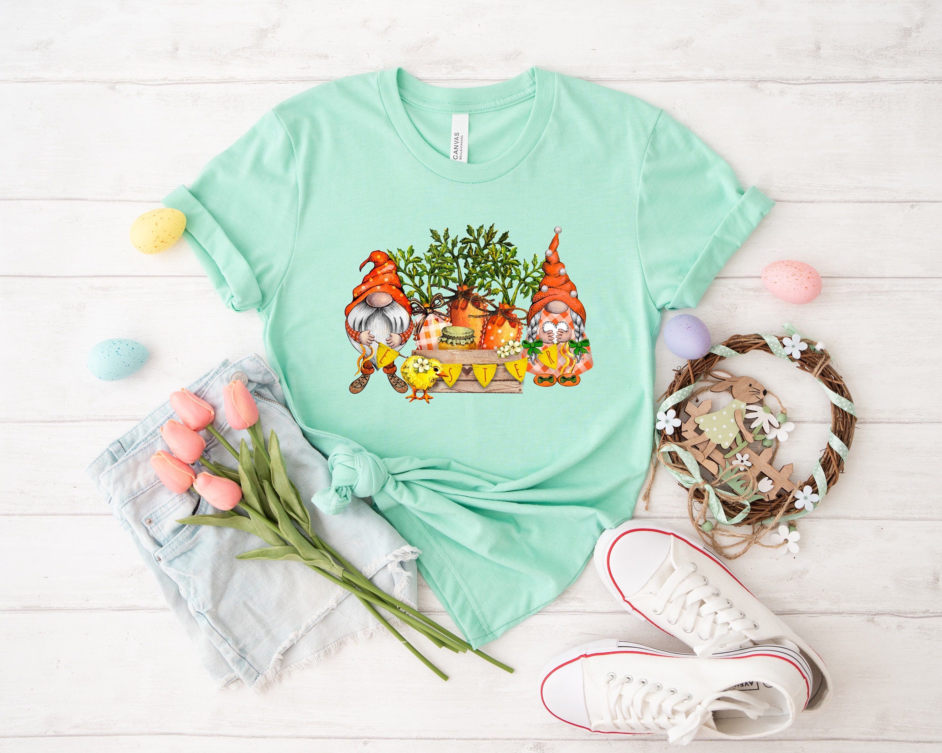 Discover Easter gnome shirt, easter shirt,  bunny shirt, Egg Shirt,  Bunny with Glasses, Bunny Lover T-Shirt