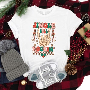Jingle Bell Shirt, Rockin Shirt, Skeleton Christmas, Rock and Roll, Jingle Bell, jingle bell gifts, christmas season tee, Jingle Bell Rock, image 3