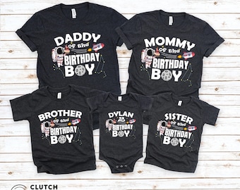 Astronaut Birthday Family Shirt, Space Birthday Tee, Matching Family Birthday Outfit, Personalized Birthday Trip Shirt