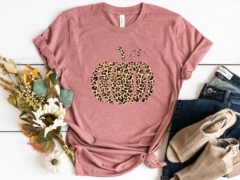 Kürbis-Shirt mit Gepardenmuster, Kürbis-Shirt mit Leopardenmuster, Kürbis-Shirt, Thanksgiving-Hoodie, Halloween-Shirt, Herbst-Shirt, Herbst-Sweatshirt, süßes Kürbis-Shirt Bild 5