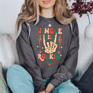 Jingle Bell Shirt, Rockin Shirt, Skeleton Christmas, Rock and Roll, Jingle Bell, jingle bell gifts, christmas season tee, Jingle Bell Rock, image 5