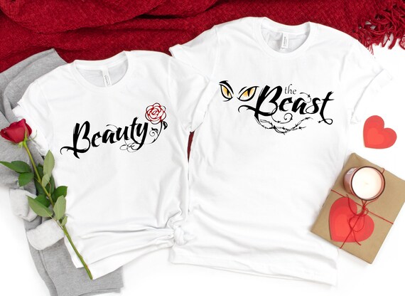 Beauty and Beast Matching Shirts, His and Hers Tees, Couple's