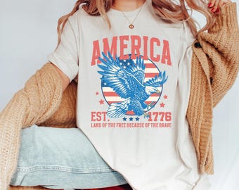 America Shirt, USA shirt, Summer BBQ t-shirt, Red White and Blue, Women's 4th of July, Fourth of July Shirt T-Shirt, 1776 Tee,USA flag shirt