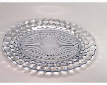 Anchor Hocking Bubble Blue Sapphire Depression Glass 12"Lx9"W Oval Serving Platter