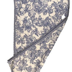 Waverly Garden Room Norfolk Rose Cotton Blend Blue Floral Rectangle Table Runner 68"Long Cottage Farmhouse Decor
