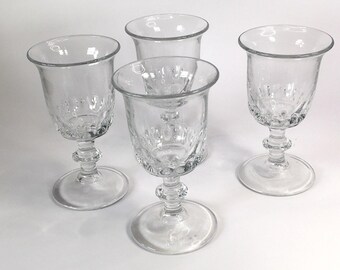 Vintage Fostoria Dolly Madison Footed Juice Beverage Goblets Set Of Four 5" Tall