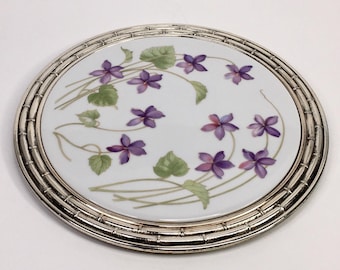 Country Side Violet Trivet FB Rogers Silver Company Tarnish Resistant 7.5" Wide