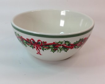 Christopher Radko Tradition Single Cereal Soup Bowl 5.5"W Holiday Celebrations
