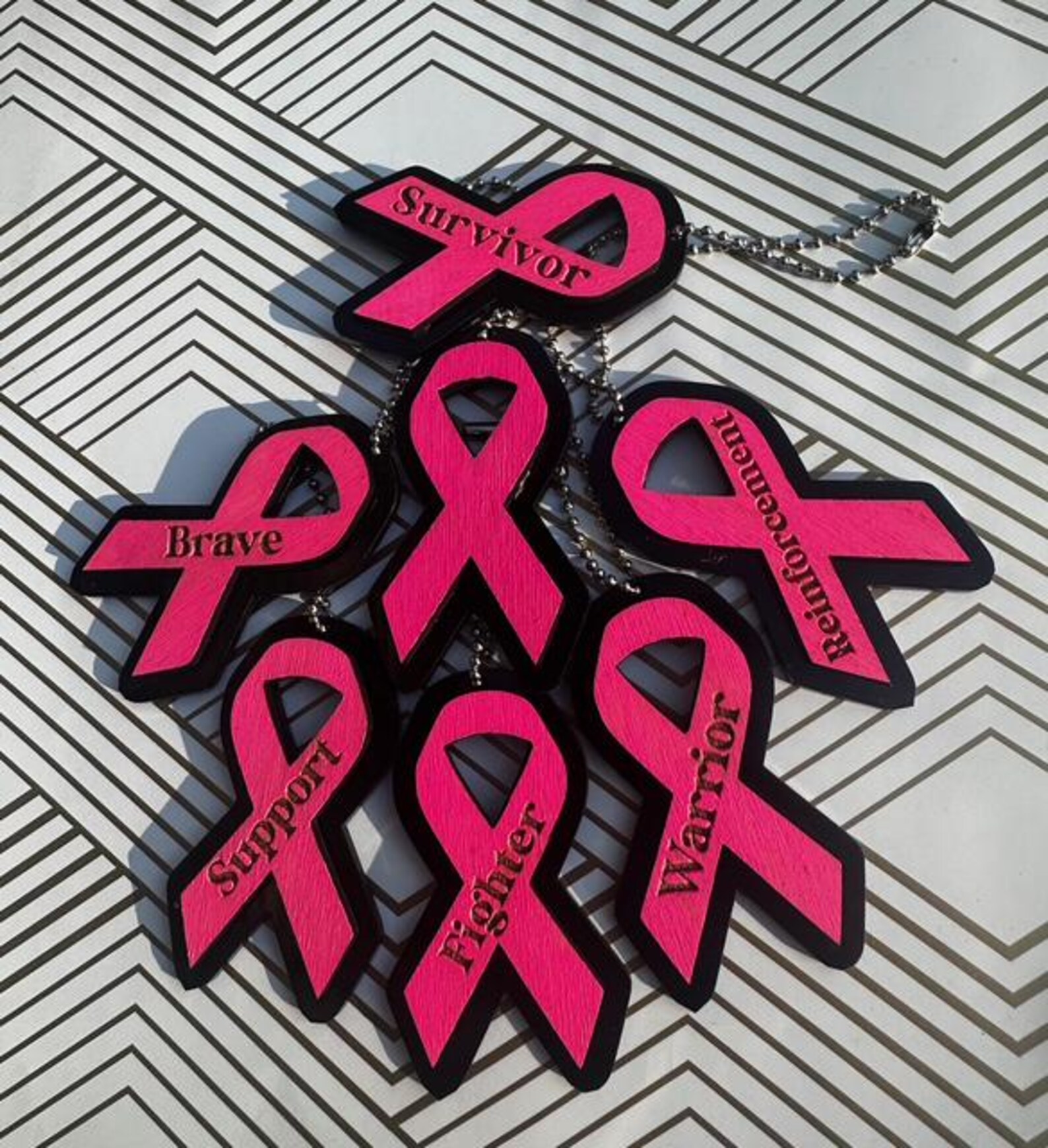 Cancer Awareness Ribbon Keychain SVG, Survivor Warrior Fighter Laser ...