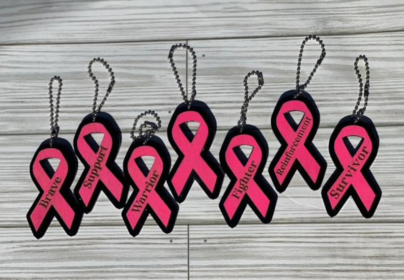 Cancer Awareness Ribbon Keychain SVG, Survivor Warrior Fighter Laser ...