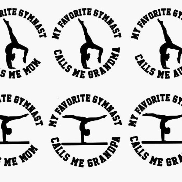 My favorite gymnast SVG gymnast mom svg gymnast family svg Bundle Laser Ready File Glowforge File