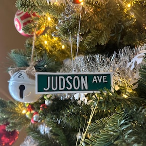 Personalized Street Sign Christmas Ornament – Custom Family or Individual Names | Unique Holiday Keepsake Gift