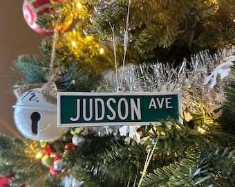Personalized Street Sign Christmas Ornament – Custom Family or Individual Names | Unique Holiday Keepsake Gift