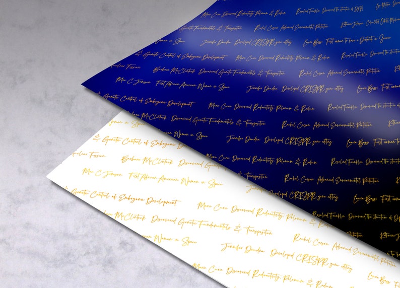 3 Styles of Women of Science Gift Wrap Instant Digital Download
