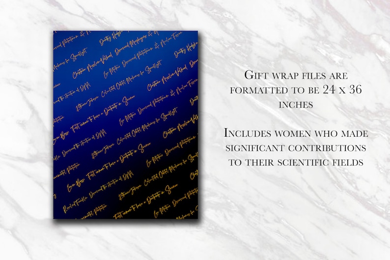 3 Styles of Women of Science Gift Wrap Instant Digital Download