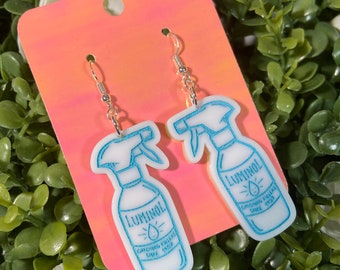 True Crime TGI for Luminol Earrings - Spray Bottle Earrings - Halloween Earrings - True Crime Earrings - Murder Earrings - Spooky Jewelry