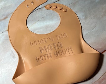 Personalized Engraved Quote Silicone Baby Bib - Custom Baby Name - Custom Baby Shower Gift - Custom Baby Gift name - Custom Baby Bib